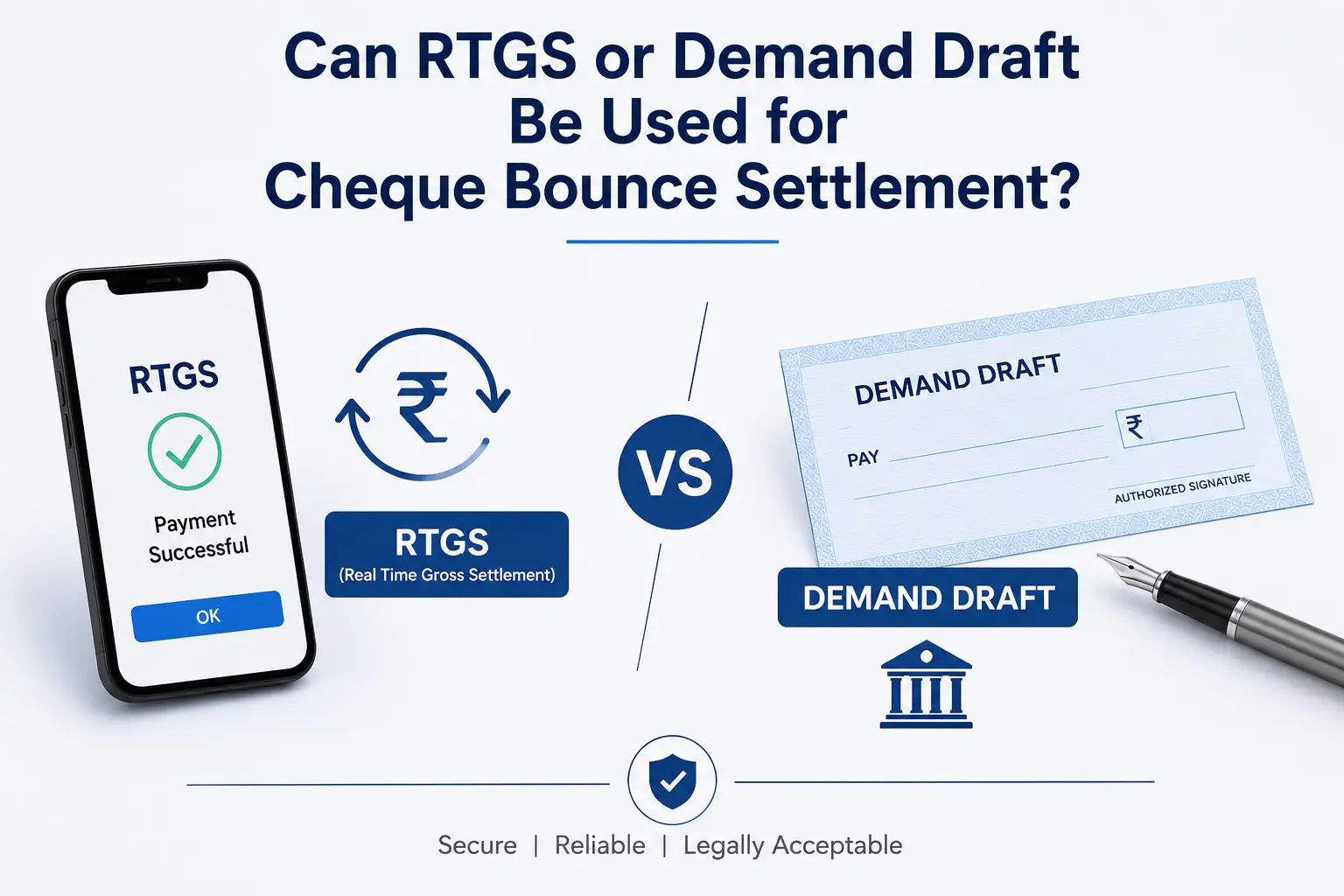 Can RTGS or Demand Draft Be Used for Cheque Bounce Settlement?