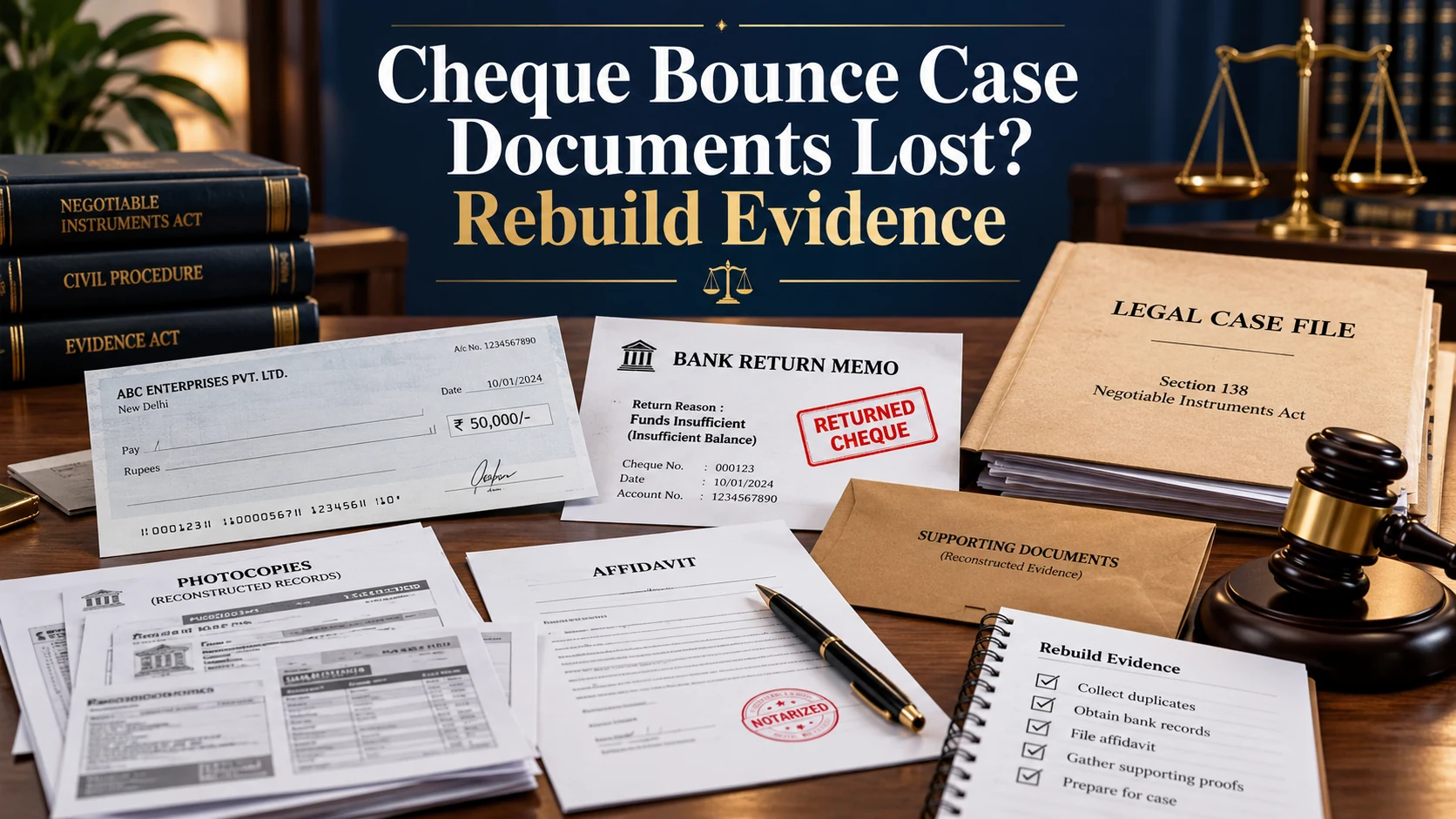 Cheque Bounce Case Documents Lost How to Rebuild Evidence?