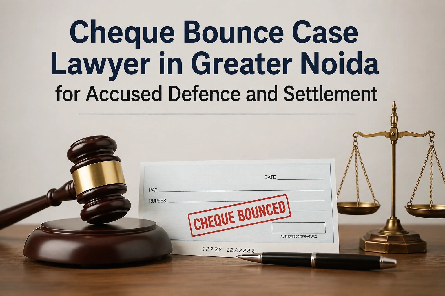 Cheque Bounce Case Lawyer in Greater Noida for Accused Defence and Settlement