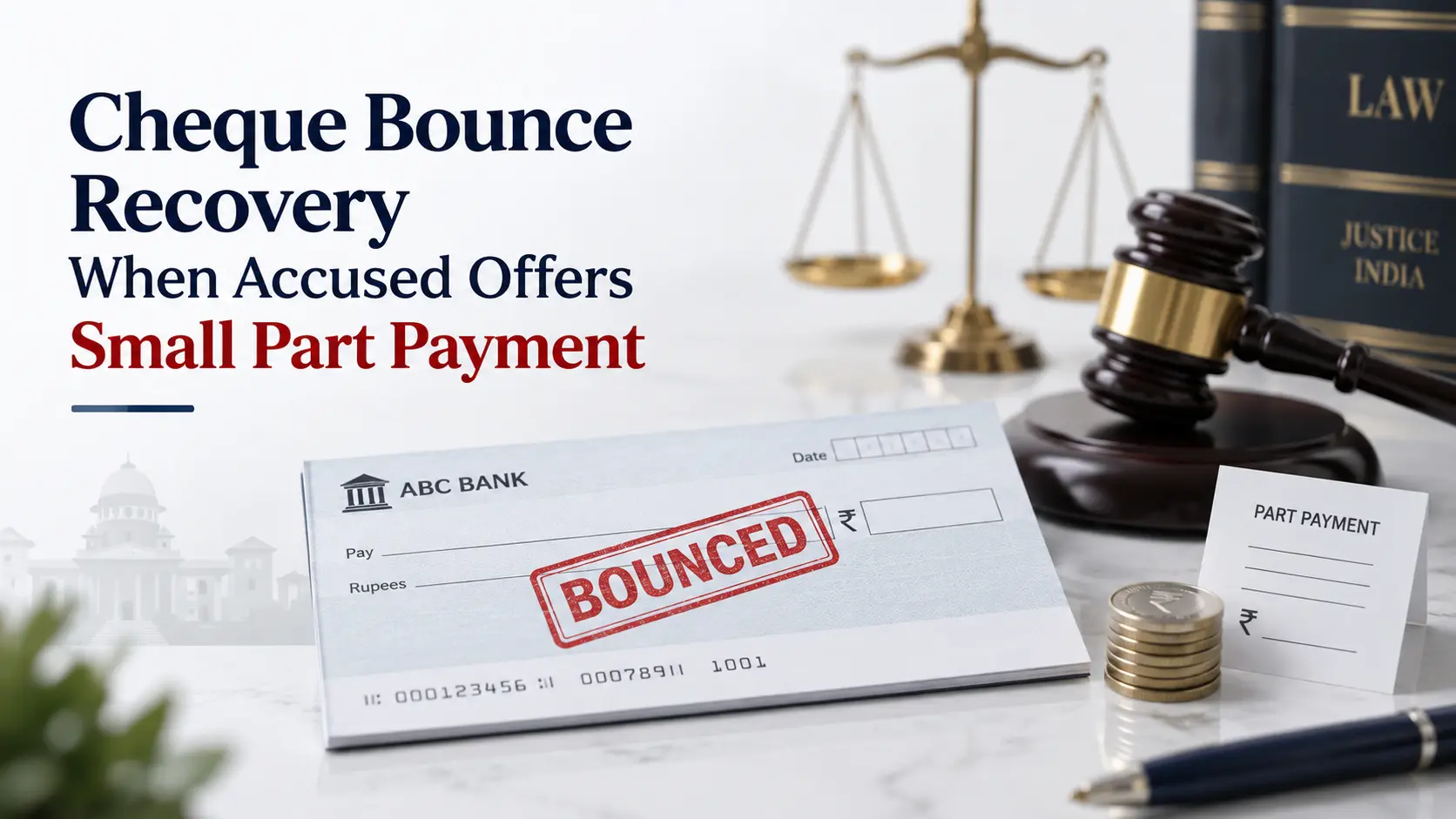 Cheque Bounce Recovery When Accused Offers Small Part Payment