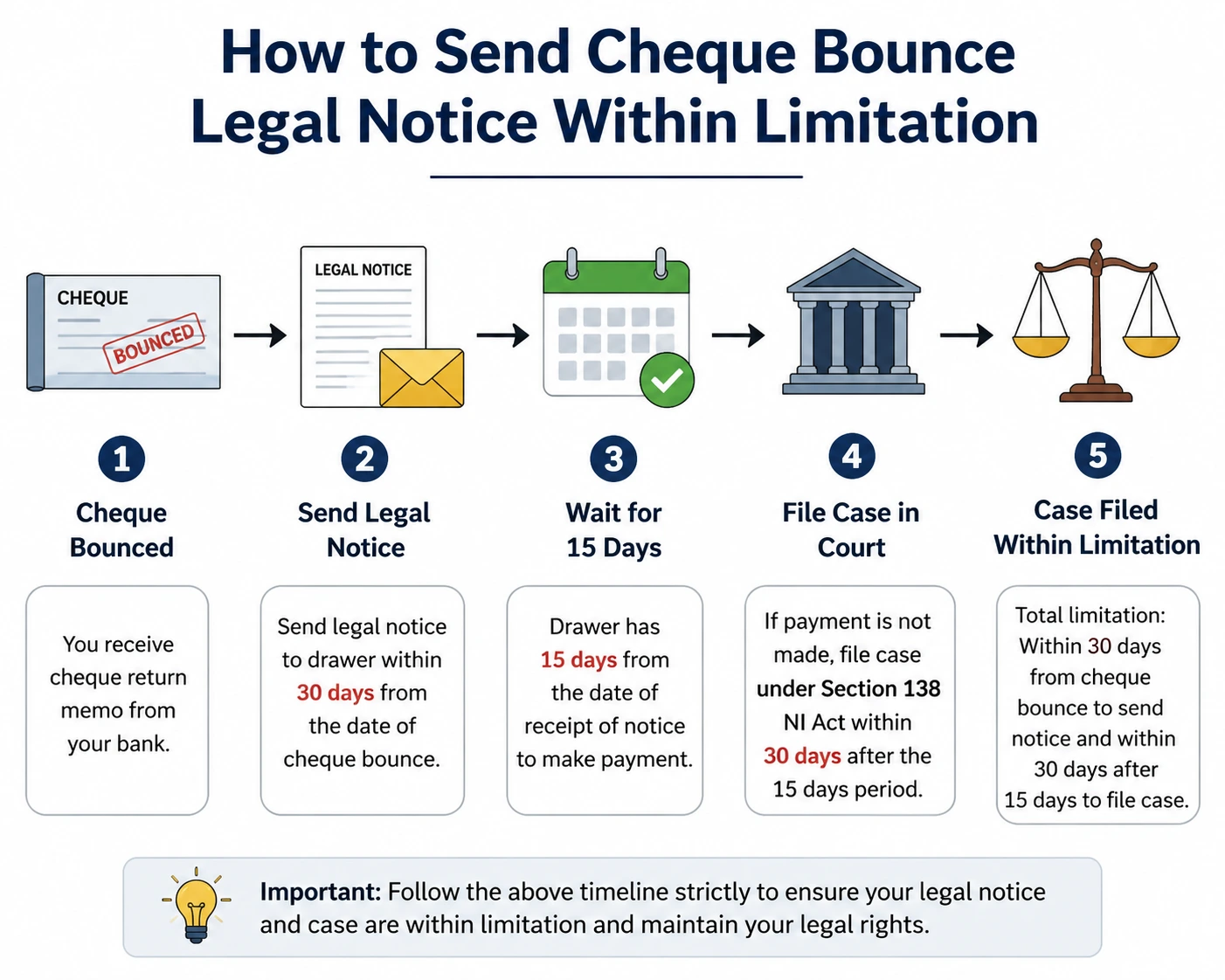 How to Send Cheque Bounce Legal Notice Within Limitation