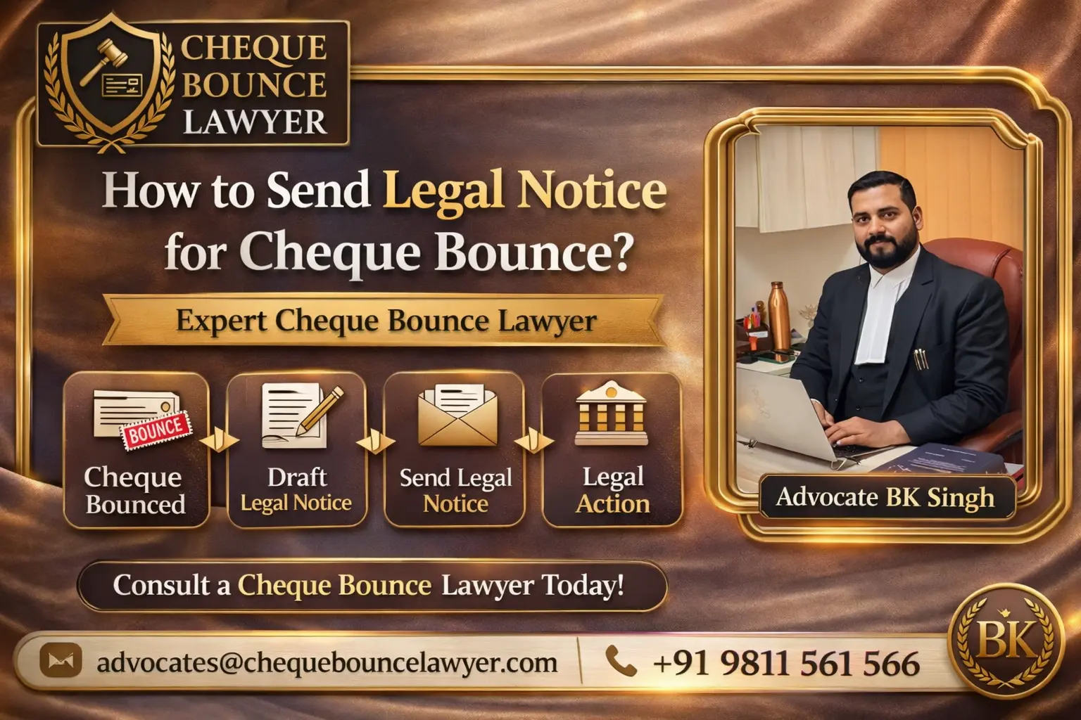 how to send legal notice for cheque bounce