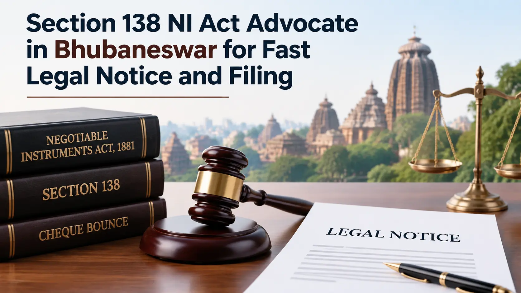 Section 138 NI Act Advocate in Bhubaneswar for Fast Legal Notice and Filing