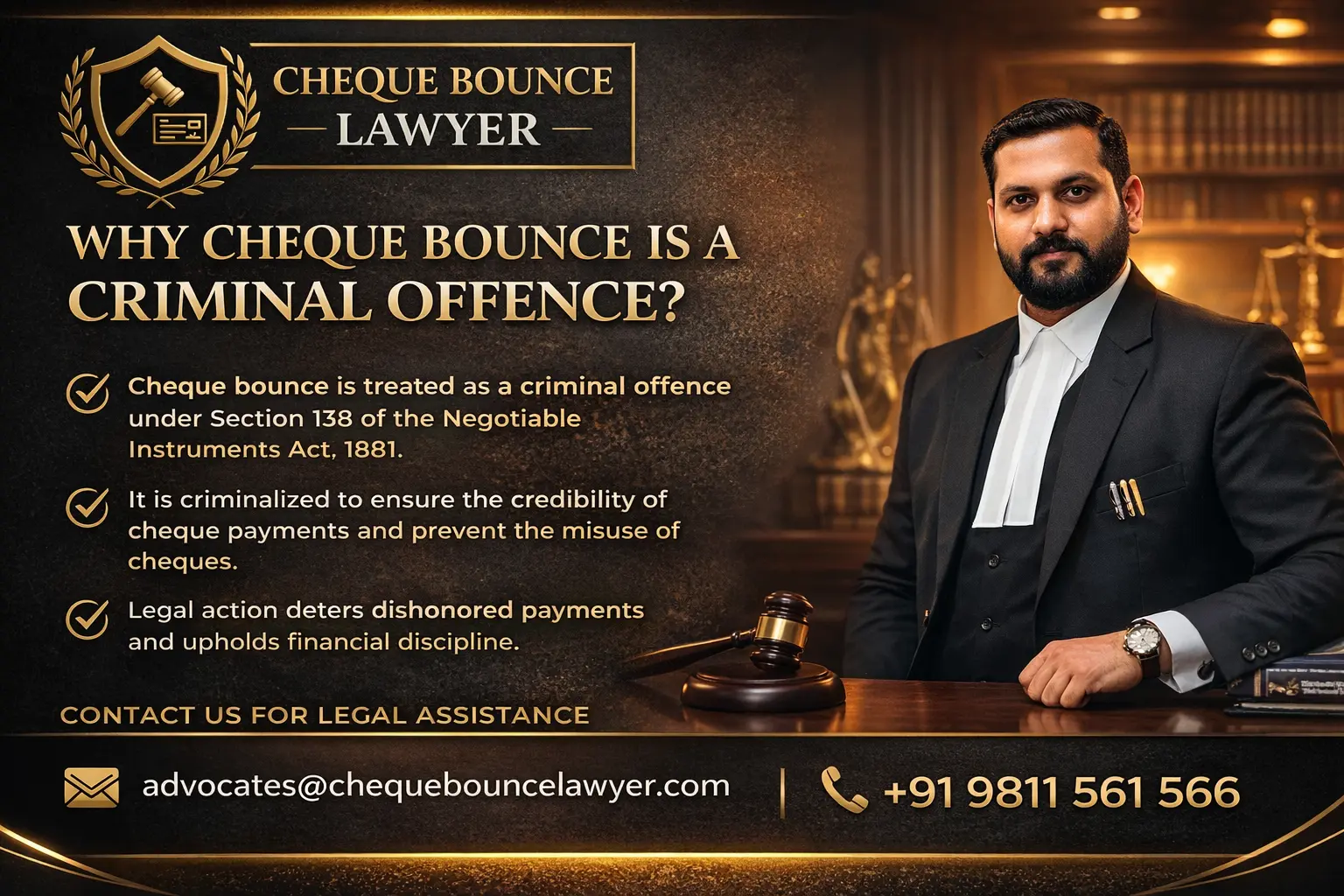 Why Cheque Bounce Is a Criminal Offence in India
