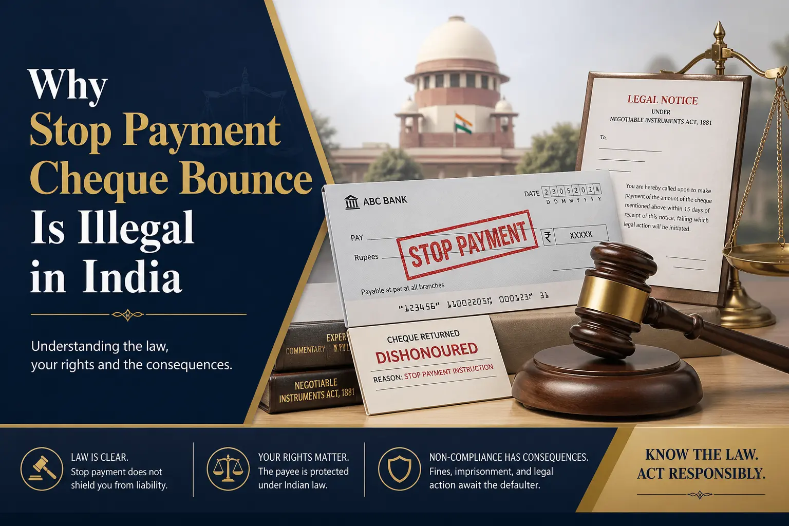 Why Stop Payment Cheque Bounce Is Illegal in India